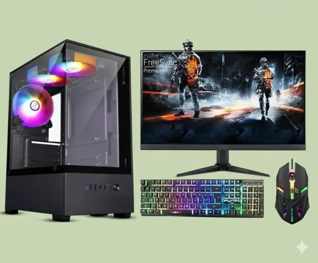 ENTWINO assembled desktop includes an Intel Core i3 processor, 8 GB of RAM, and 256 GB of storage. It runs on Windows 11 and comes with a 19-inch display.